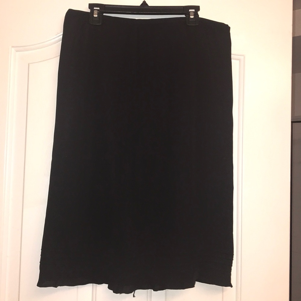 Black silk  a line skirt